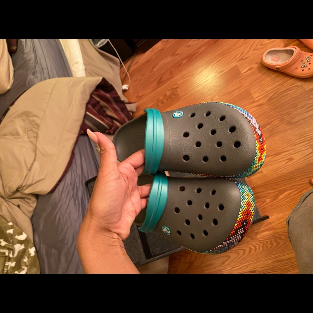 Multi colored crocs